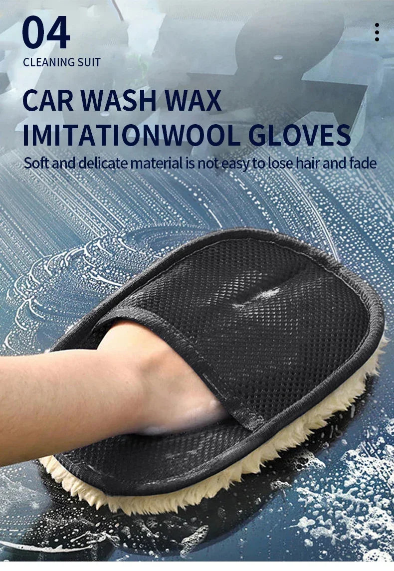 Car Cleaning Set Car Detailing Brush Towel Glove Auto Dashboard Air Outlet Cleaning Tools Kits for Car Wash Accessories