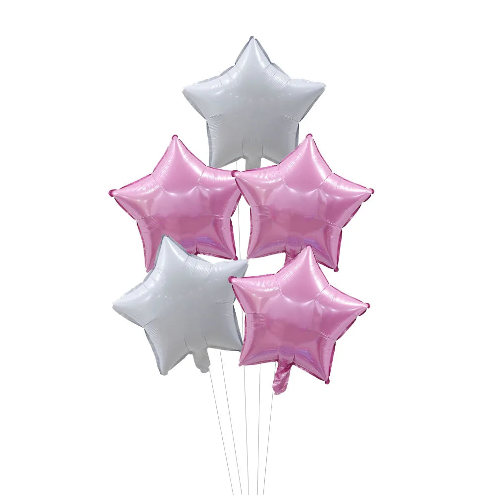 5Pcs 18inch Gold Silver Foil Star Balloon Wedding Balloons Decoration Baby Shower Children's Kids Birthday Party Balloons Globos