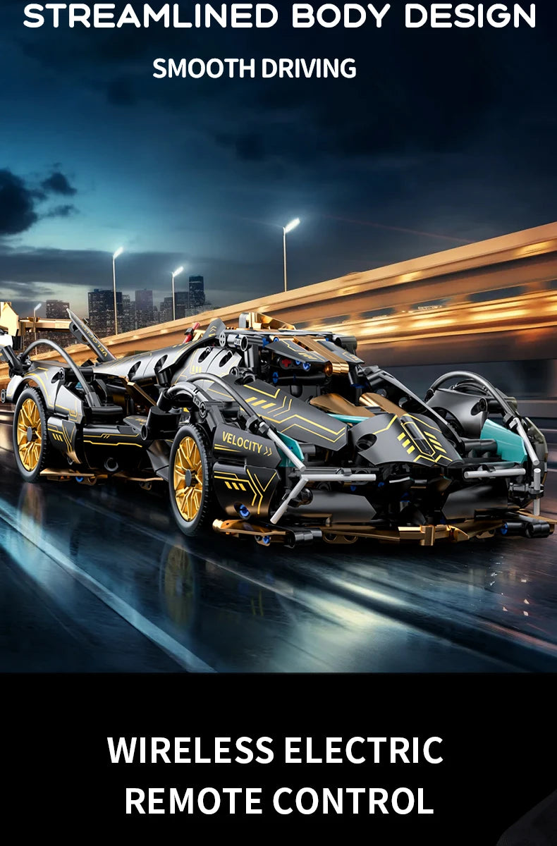 1:14 Building Block Car Cool Technology Design Optional Power Group Birthday Christmas Gift for Friends or Kids （1280+granule）