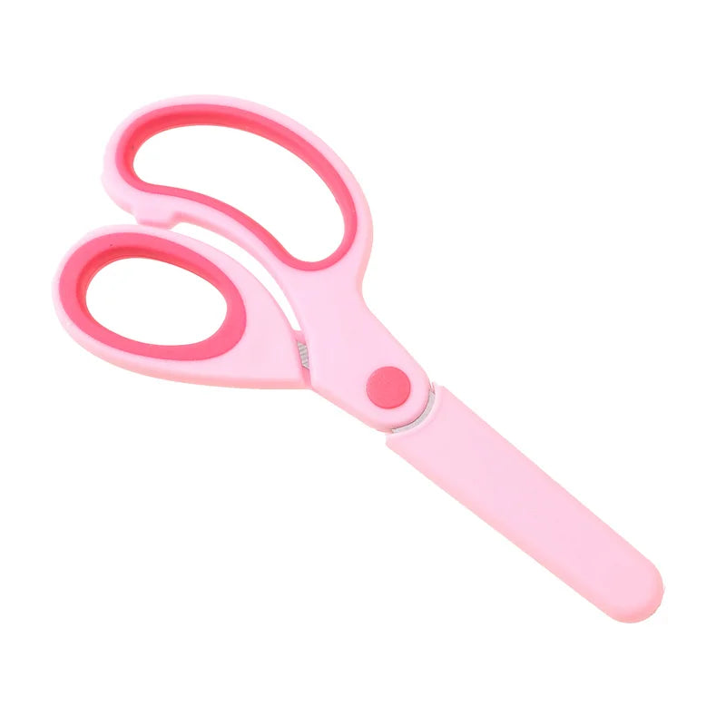 Safty Scissors For Kids Student DIY Paper Children's Left-handed Scissors Scissors With Sleeve Cutting Tool Stationery