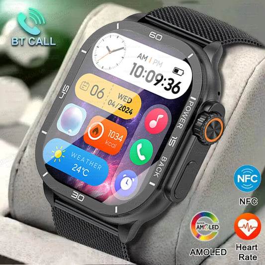 2025 New 49mm Smart Watch Men Women NFC Smartwatch BT Call Waterproof Wireless Charging AMOLED Screen Watch Ultra2 For Apple IOS