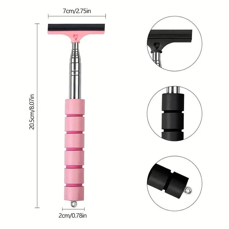 Car Rearview Mirror Wiper Telescopic Handle Car Rearview Mirror Wiper Durable Stainless Auto Glass Cleaning Tools Cleaning Brush