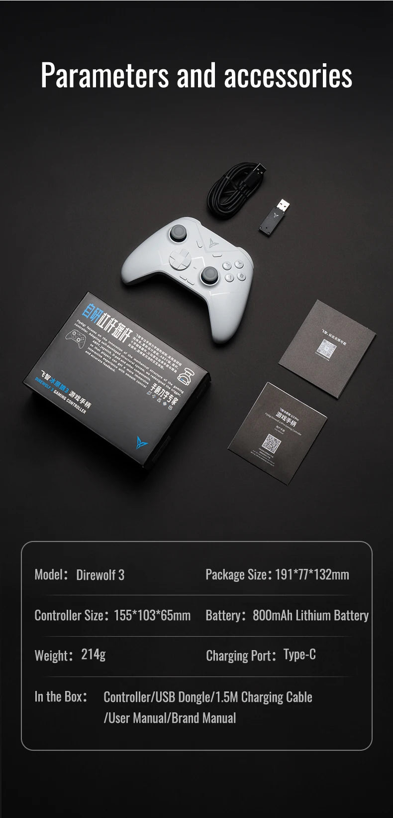 Flydigi Direwolf3\Direwolf2 Wireless Gaming Controller Bluetooth Hall Lineness Function Controller for Windows Nintendo Switch