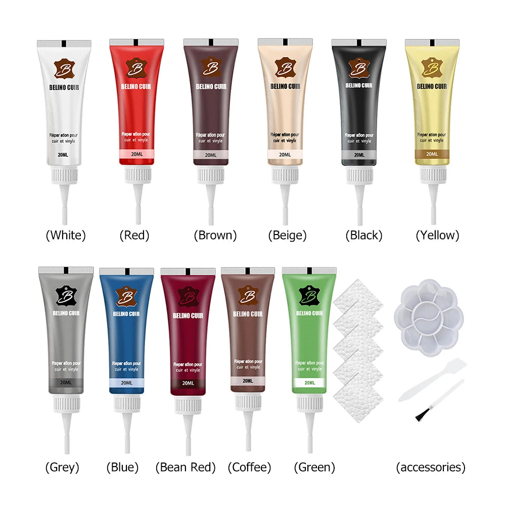 Car Leather Repair Gel Home Sofa Car Seat Leather Complementary Color Repair Paste Scratches Crack Leather Finish Repair Cream