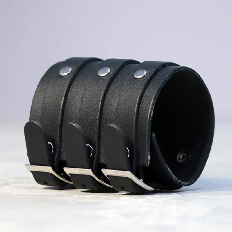 1PC Men's Fashion Versatile Bracelet Vintage Wide Strap Punk Style Multilayer Leather Wristband Simple Accessories Jewelry
