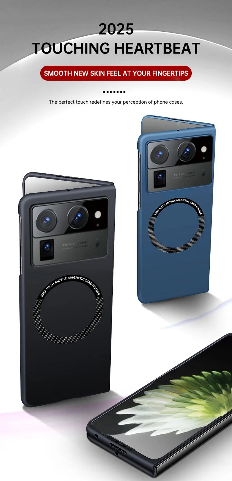 Phone Case For Tecno Phantom V Fold2 Tecno V Fold Luxury Magsafe Magnetic Hard Cover Ultra-thin Frameless