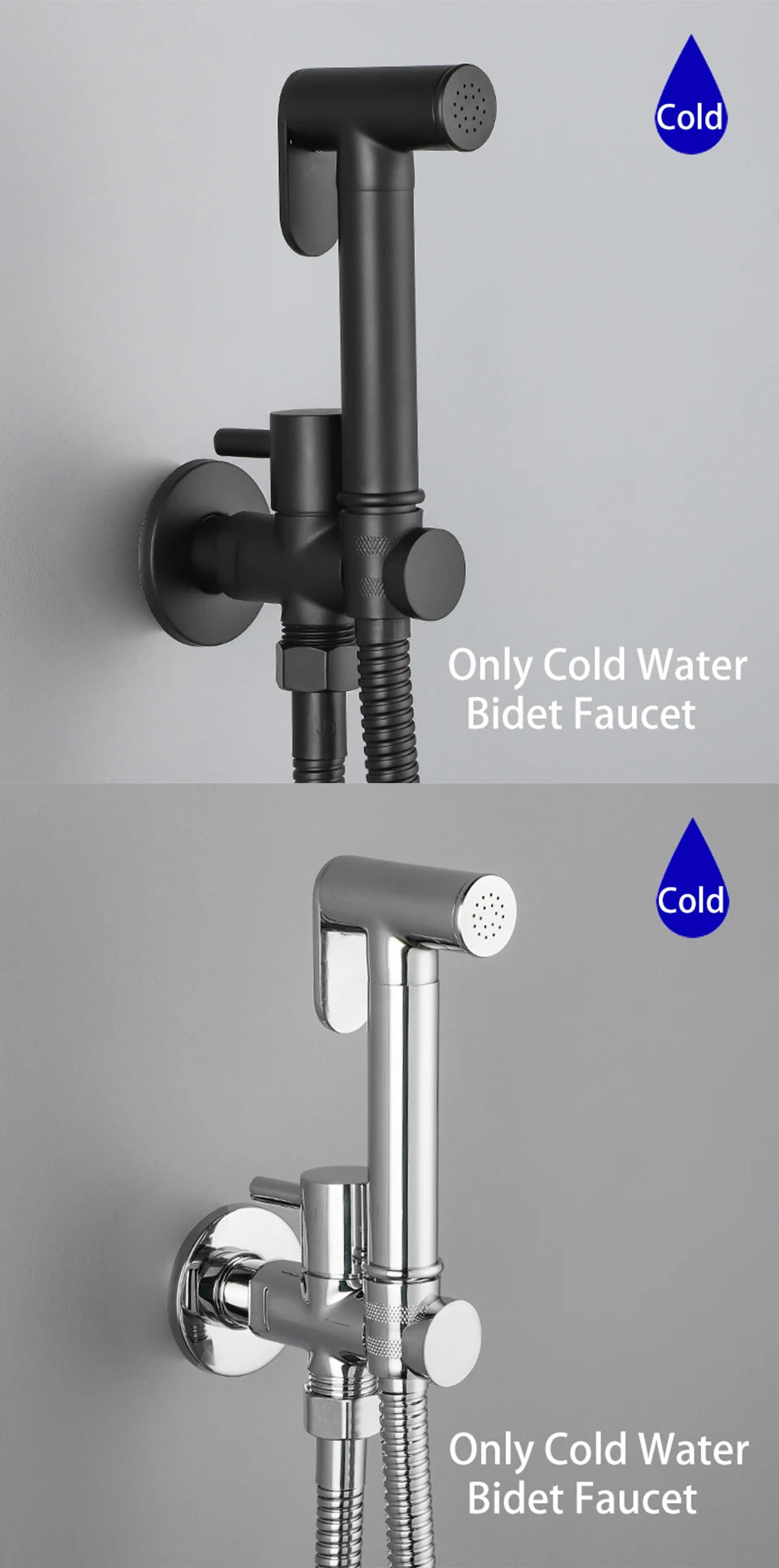 ULA Brass Bidet Faucet Portable Bidet Sprayer Single Cold Water Tap Toilet Faucet Sprayer Douche Bidet Faucet Black/Chrome/Gold