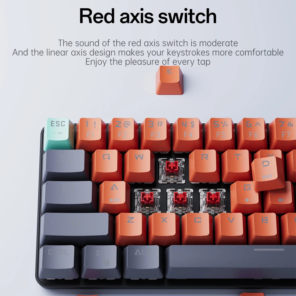 MUCAI 61 key mechanical keyboard red switch RGB backlight hot swappable compact and practical designed for gaming and typing