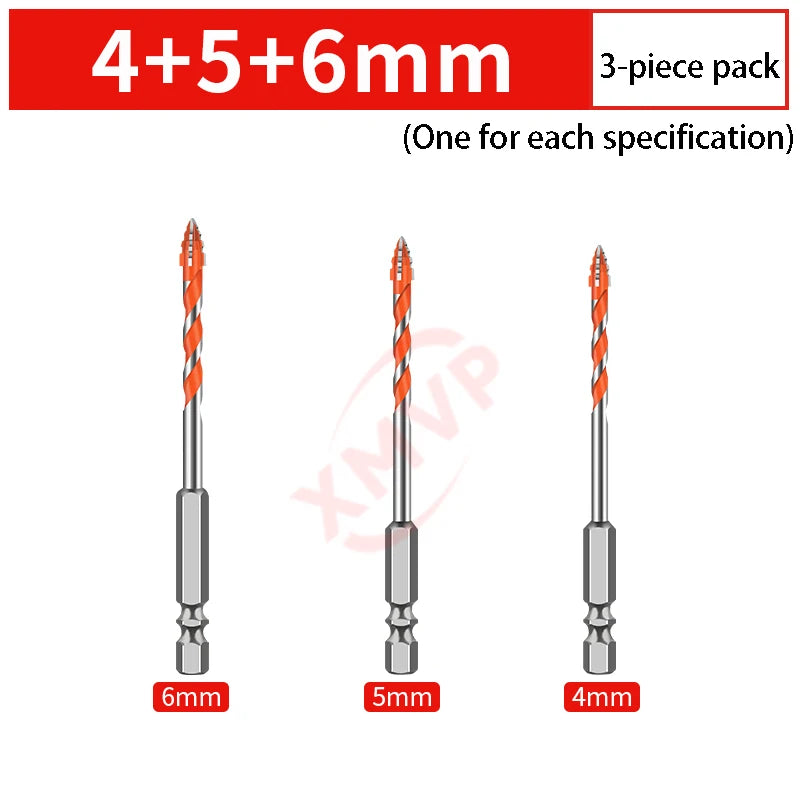 Four-edge serrated drill, eccentric drill bit, high-hardness tile and concrete drilling Super hard electric drill dry drilling