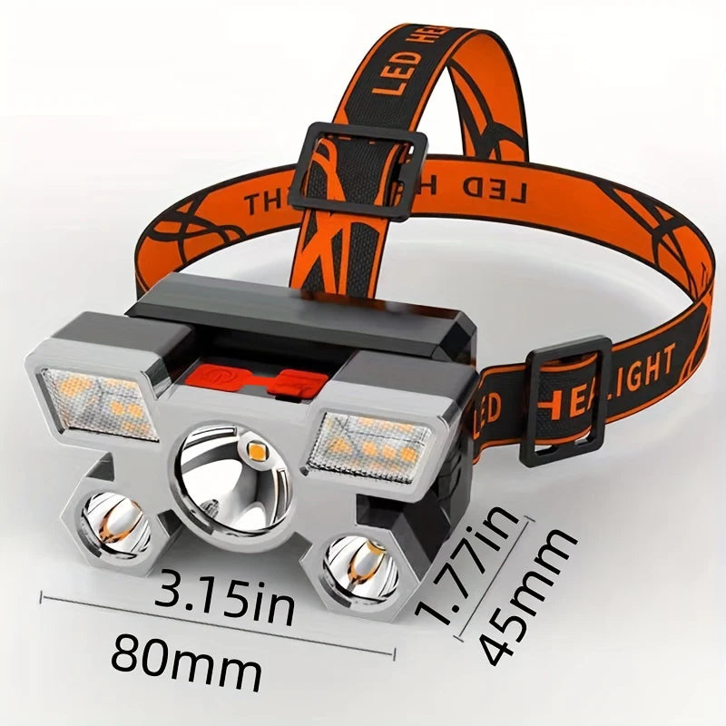 Super Bright Headlights USB Rechargeable Portable Night Flashlight Waterproof Headlamp for Outdoor Fishing Camping Adventure