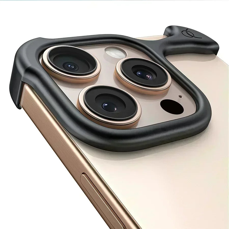 For iPhone Phone Minimalist Protective Shock Absorption Aerospace Grade Aluminum Shells Inlays Arc Pulse Aluminum metal Bumpe