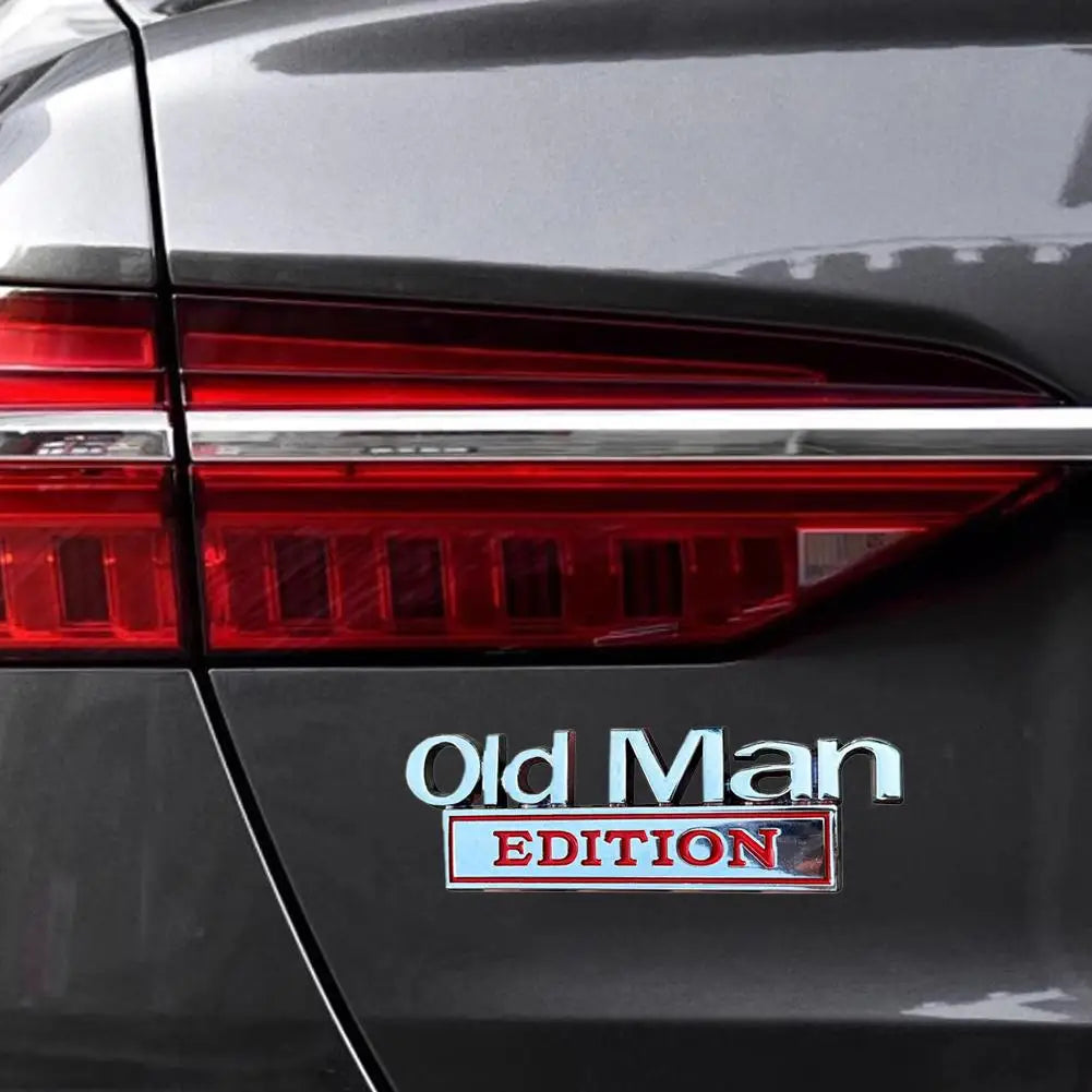 fashion Car Metal Logo 3D old man Edition Emblem Sticker Car Trunk Door Styling Decals Stickers Auto Decoration Accessories