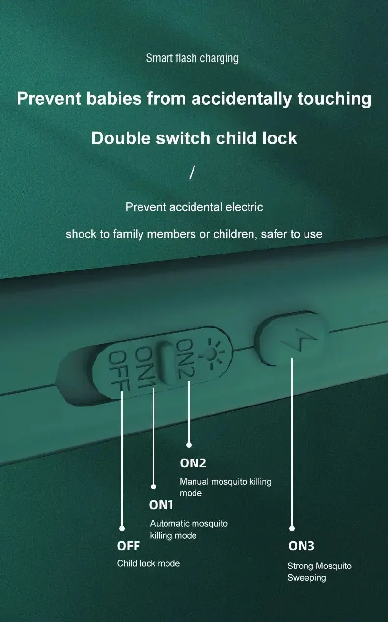 Mata-moscas elétrica do assassino do mosquito, USB recarregável, segurança do agregado familiar, Armadilha Anti Mosquito, 1PC