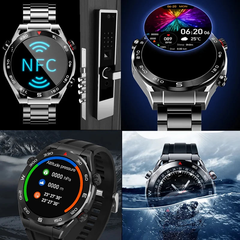 Smart Watches For Men Luxury NFC Smart Watch Men GPS Tracker Fitness Bracelet Heart Rate ECG+PPG Bluetooth Call Smart Watch 2024