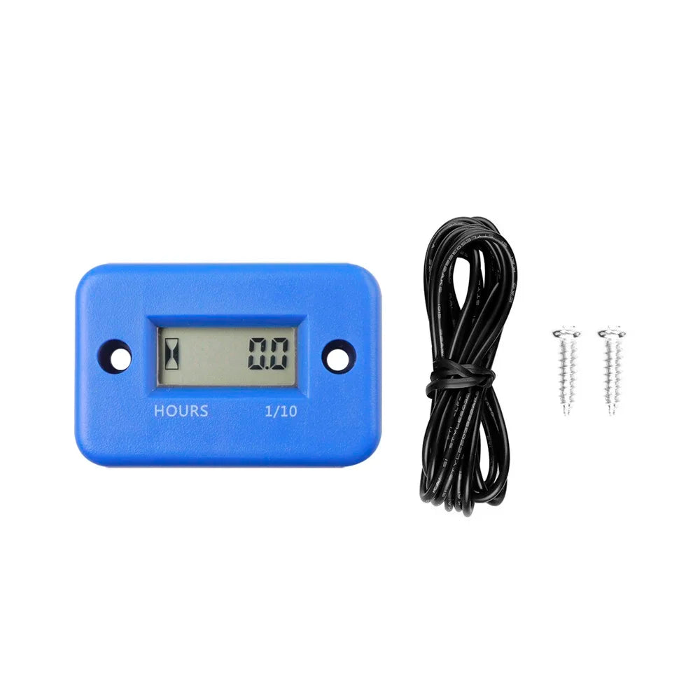Portable Digital Inductive Tach Hour Meter Gauge for Car Boat ATV Motorcycle Instruments Snowmobile Gasoline Ski Dirt Gas Engine