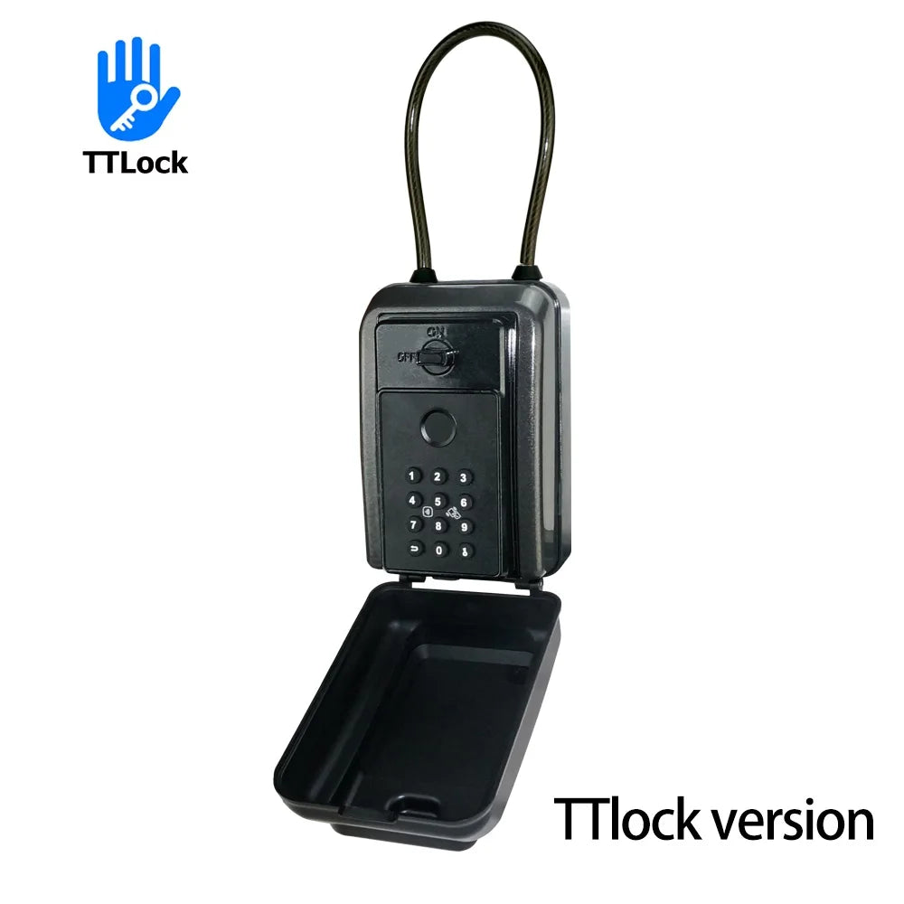 Tuya/TTlock Smart Key Lock Box Fingerprint Wall Mounted Aluminum Alloy Key Safe Box Waterproof With Code Key Storage Lock Box