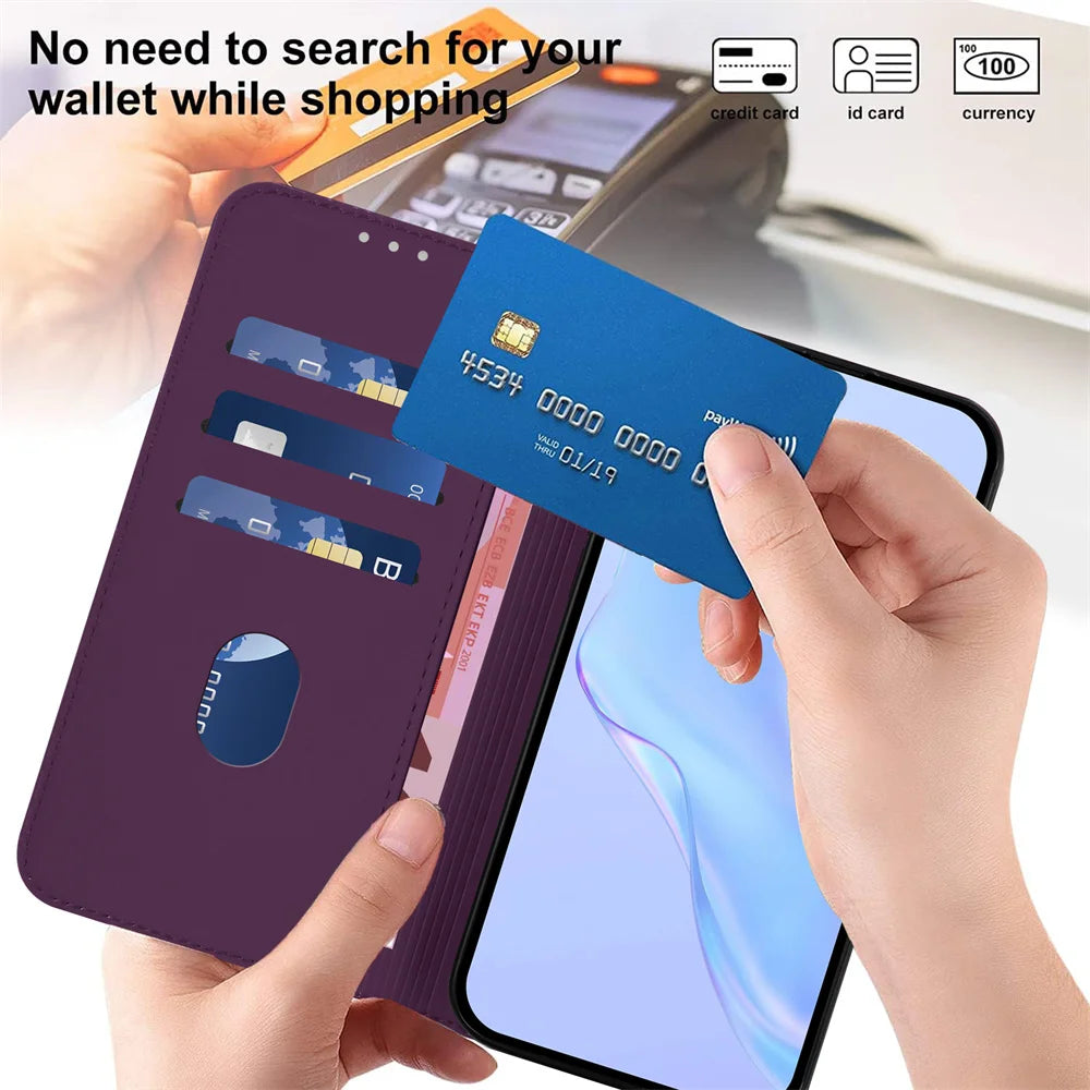 Flip Leather Phone Case for VIVO V40 V40e V40 SE V50 V50e V60 Lite T4X T4 T3X T2 Case Pinkycolor Wallet Back Cover