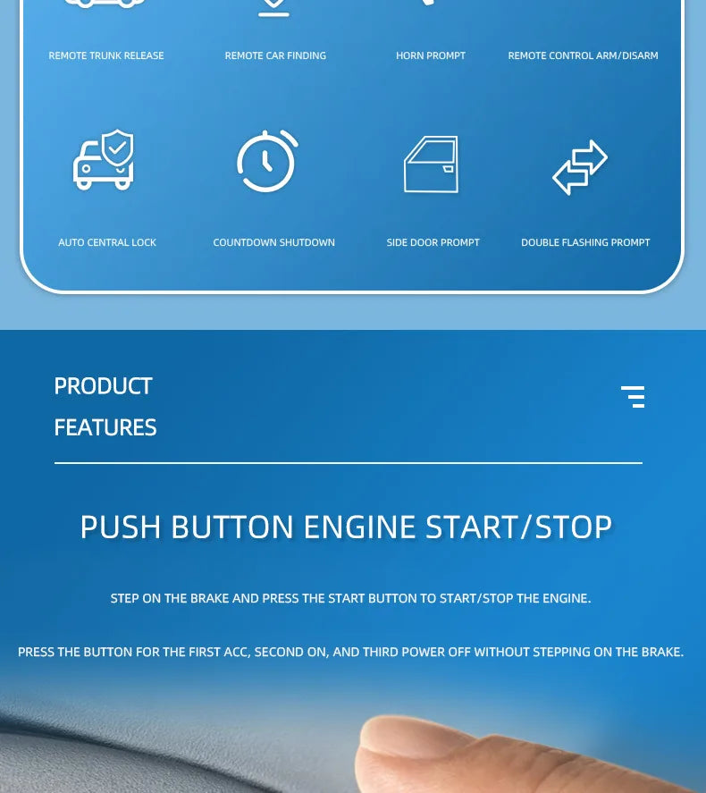 Car Alarm keyless entry start Systems Remote Central Door Lock Keyless System Auto Car SUV Anti-theft Tunning parts PKE
