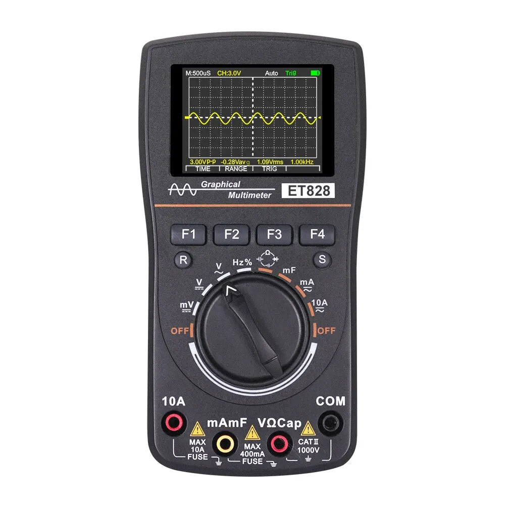 ET828 2 in 1 Digital Oscilloscope Multimeter 2.4 Inch Color Screen 2.5Msps Sampling Rate for DIY Electric Graphical Multimeter