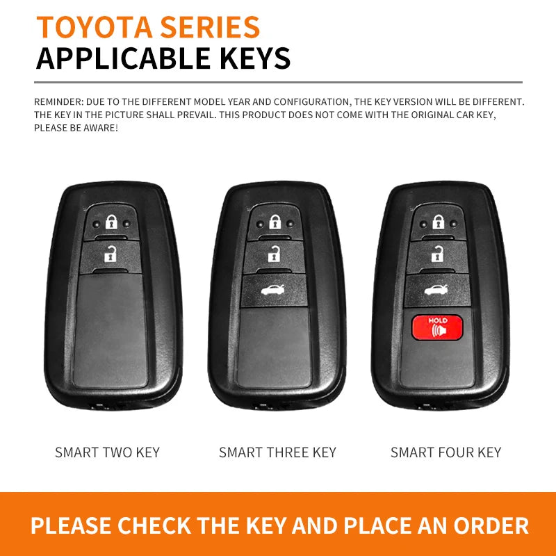 Zinc Alloy Leather Car Smart Remote Key Case Cover Shell For Toyota Corolla Prius Camry CHR C-HR RAV4 Altis Land Cruiser Prado