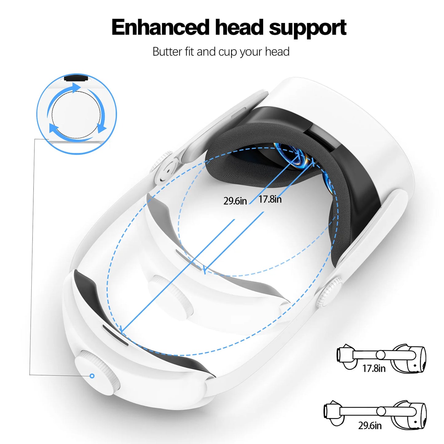 Headband compatible with Oculus Quest 2/Quest 3/3S, VR accessories, replaceable adjustable Elite Headband for enhanced comfort