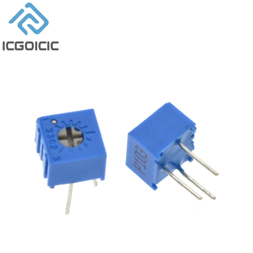 10pcs 3362P Series Resistance 101 201 501 102 202 502 103 Trimpo Trimmer Potentiometer 3362 500R 1K 2K 5K 10K 20K 50K 100K