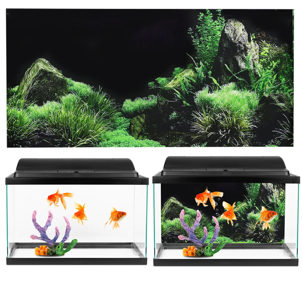 Aquarium Background Sticker Fish  Sticker Aquarium Fish  Seafloor Water Grass Background Decoration Painting PVC Sticker