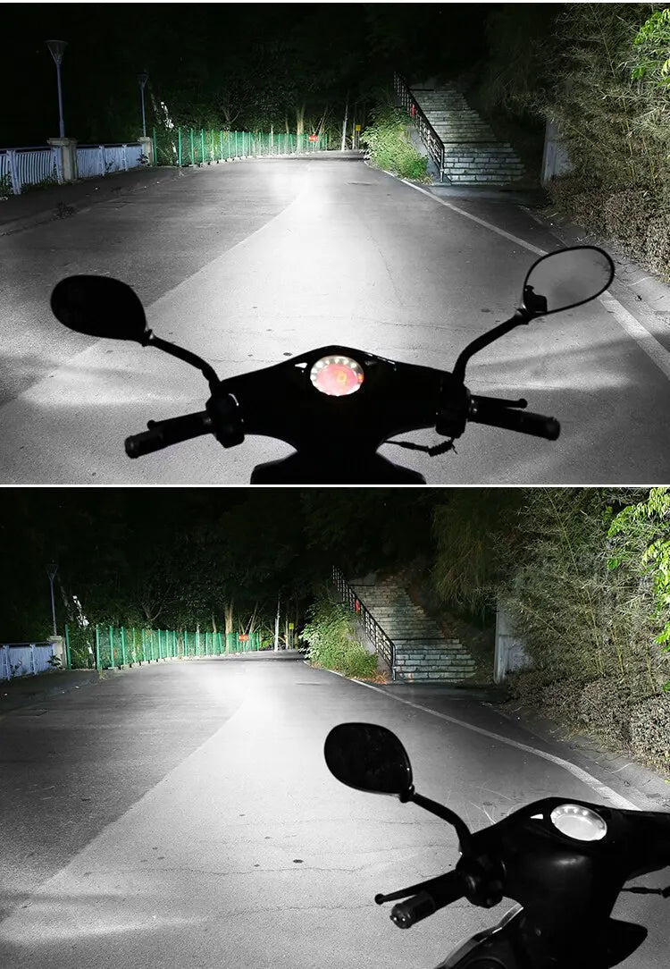 H4 H6 BA20D LED Motorcycle Light Bulb LED Fisheye Lens Dual Color White Yellow CSP Chip Motorbike Headlight Scooter Fog Lamp