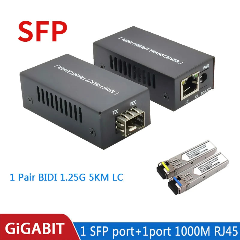 Sfp Media Converter Gigabit Mini10/100/1000Mbps Fiber Optical Ethernet Switch 1SFP1E 1F1E