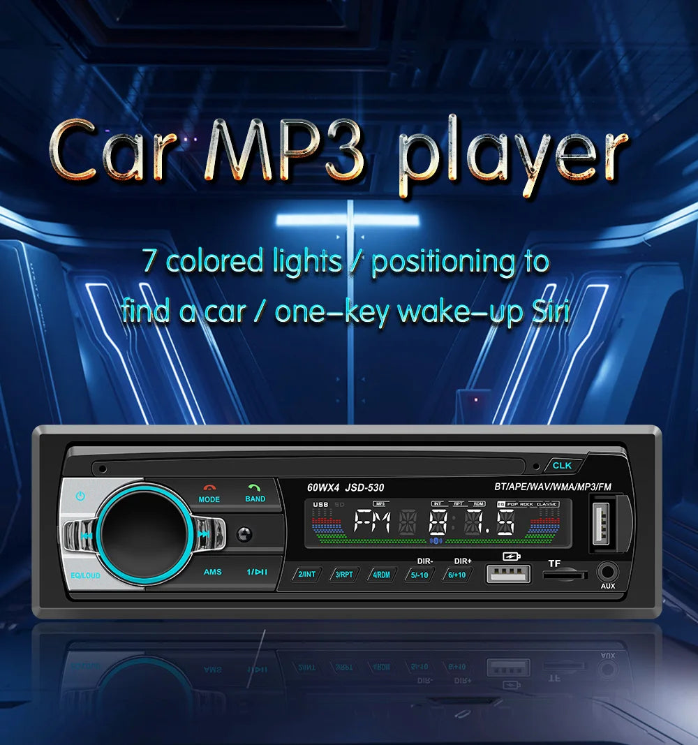 Car Radio Stereo Player Digital Bluetooth MP3 Player JSD-530 520 60Wx4 FM Audio Stereo Music USB/SD with In Dash AUX Input