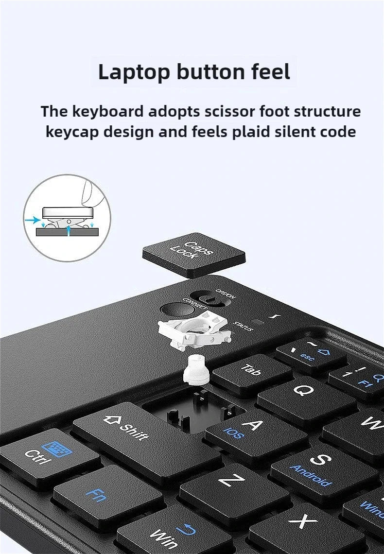 MINGCVIL Mini Foldable Wireless Keyboard Slim Portable Bluetooth Keyboard Rechargeable Folding Keyboard for IOS Windows Android