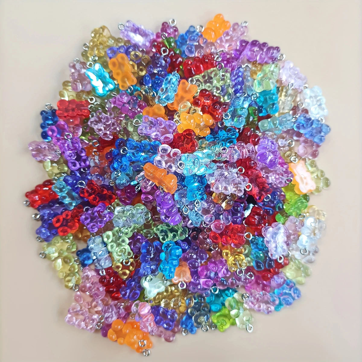 20 Pieces Of Colorful Candy Teddy Bear Gummie Jewelry, Diy Pendant, Cute Earring Necklace, Creative Discovery 20x10mm