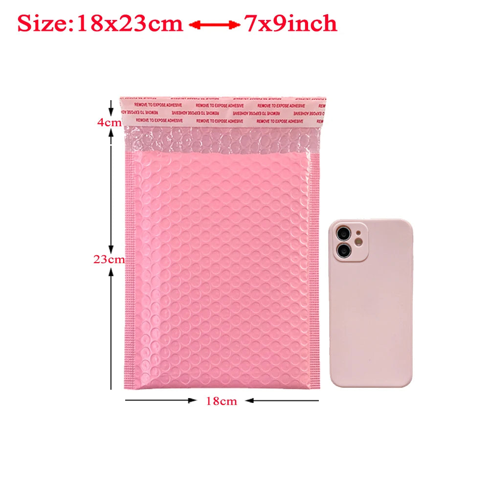 20Pcs Pink Poly Bubble Mailers Padded Envelopes Self Seal Padded Envelopes Gift Bags Black Packaging Envelope Bags For Book