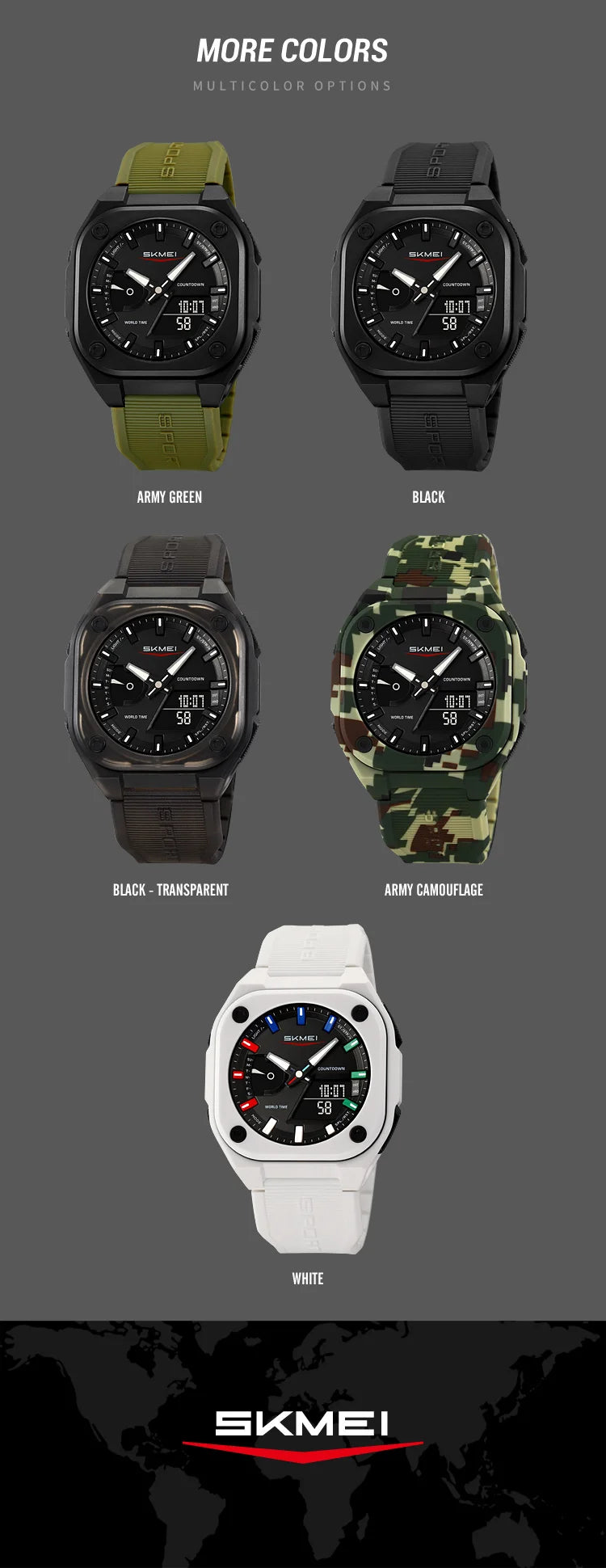 SKMEI 2328 New Original Sports Digital Electronic Watch Dual Display Multi Functional Men's Waterproof Clock relógios masculino