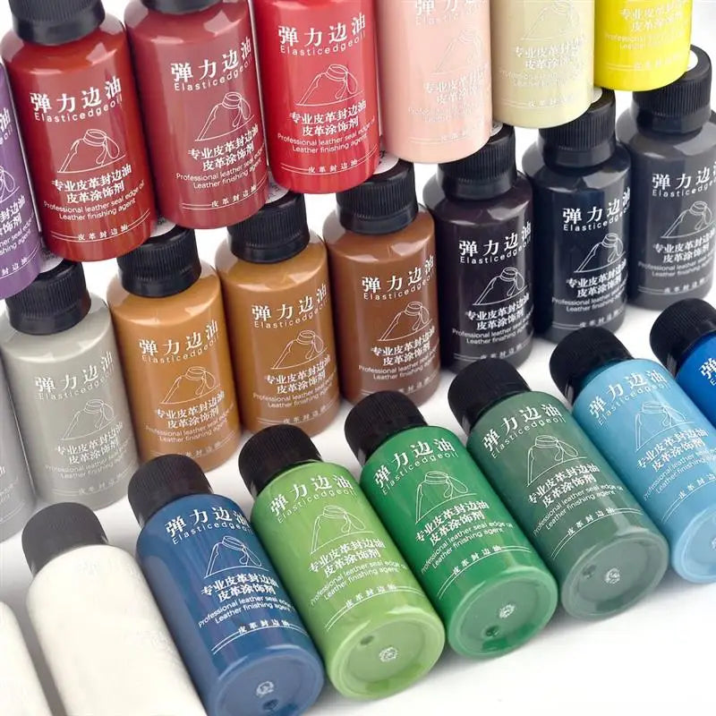 30ml Stretch Matte Elastic Edge Sealing Oil Leather Dye Coloring Coats Edges Repair Wrap Liquid DIY Leather Craft Paint Pigment
