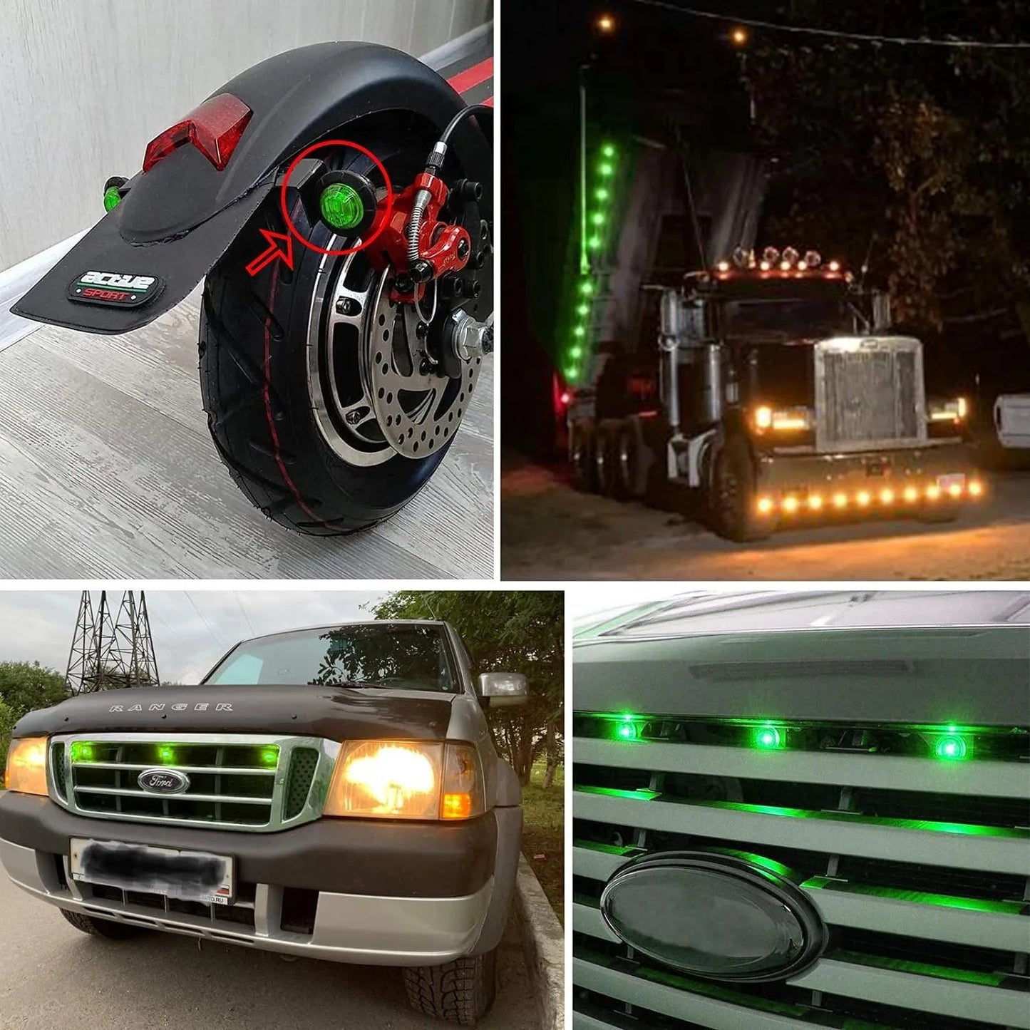 20/10PCS 3/4" LED Side Marker Lights Clearence Front Rear  Indicators Light for Truck Car Bus Trailer Van Caravan Boat Taillight