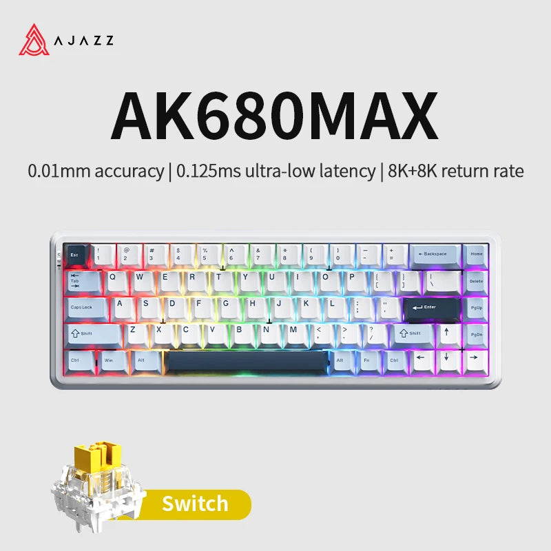 AJAZZ AK680MAX-wireless gaming keyboard, new hall effect switch, fast trigger magnetic keyboard, mechanical keyboard