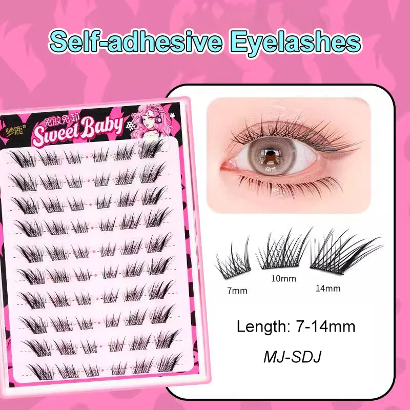 Self Adhesive Eyelashes Cluster Lashes No Glue Individual Lashes  Soft  Idol Lash Clusters Reusable Self Adhesive Lashes