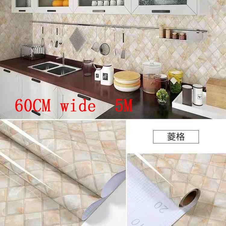 Kitchen Oil Resistant Stickers Waterproof Self-adhesive Wallpaper Stove Countertop Protective Pad Cabinet Countertop Marble Film