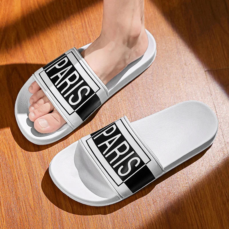 Summer Men Slippers Fashion Slides Street Outdoor Clogs Quick Dry Beach Sandals Flip Flops Casual Indoor Home Shoes Couple 36-46