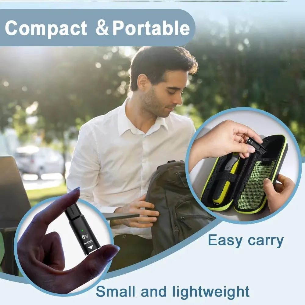 Hobo 5V Type-C Shaver Adapter Charging Converter for Philips One Blade QP2724 QP2834 QP4530 QP1924 with Charging Indicator