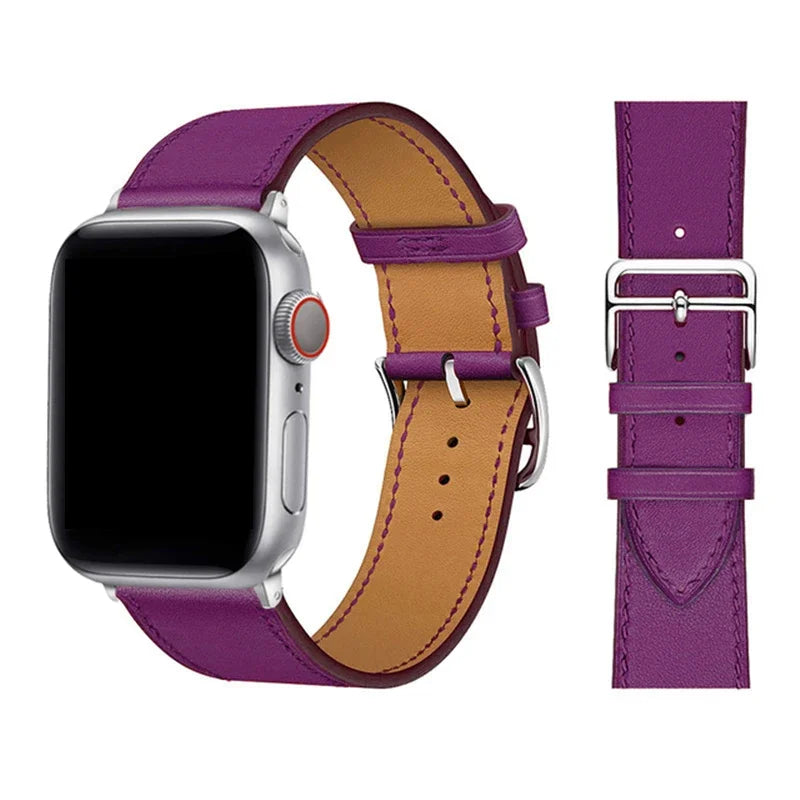 Leather Loop Band for Apple Watch Ultra 49mm 45mm 40mm Sport Strap Wristband Bracelet for IWatch Series 10 9 8 7 6 3se 42mm 46mm