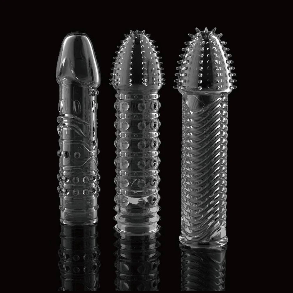 3pcs/set Reusable Condom Crystal Cock Rings Adult Sex Products Sex Toys Penis Sleeves Penis Extension Enlargement For Men