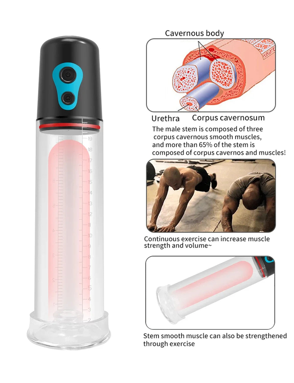 Sex Toys Electric Penis Pump Penis Enlarger Vacuum Pump for Men Adult Male Masturbator Penile Bigger Trainer Penis Enlargement