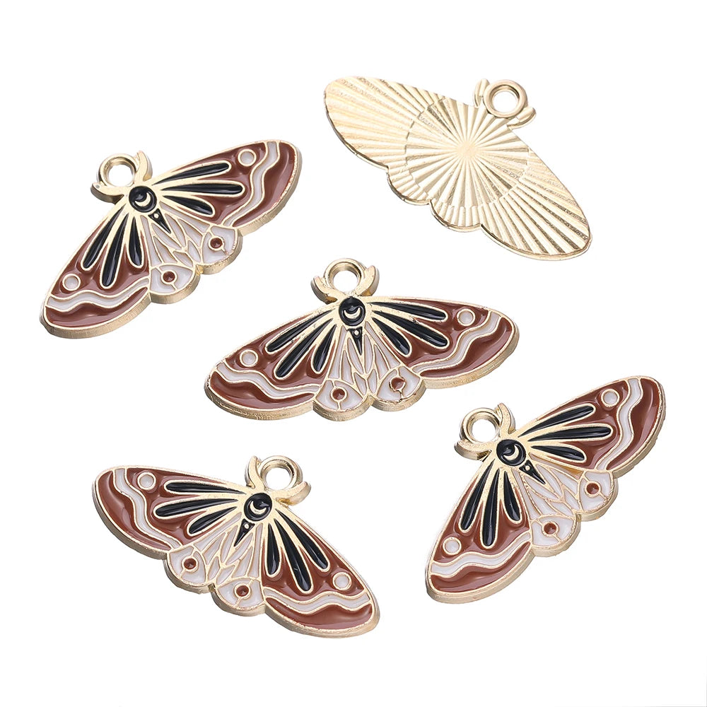 10Pcs/lot 10 Styles Alloy Metal Drop Oil Butterfly Charms Animal Pendant For DIY Bracelet Necklace Jewelry Making Accessories
