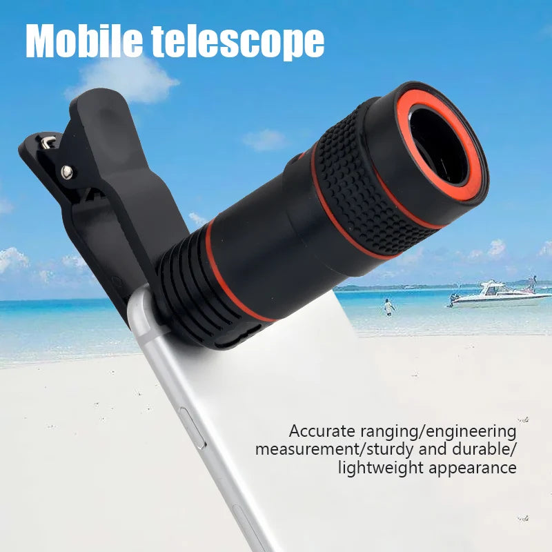 8X Telescope Zoom Lens Monocular Mobile Phone Camera Lens for iPhone Samsung Smartphones Lens for Camping Hunting Sports