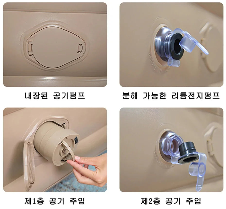 Glamping mats PVC inflatable sleeping mattress luxury 2 person camping bed mat built-in pump thicken mat interior air mattress