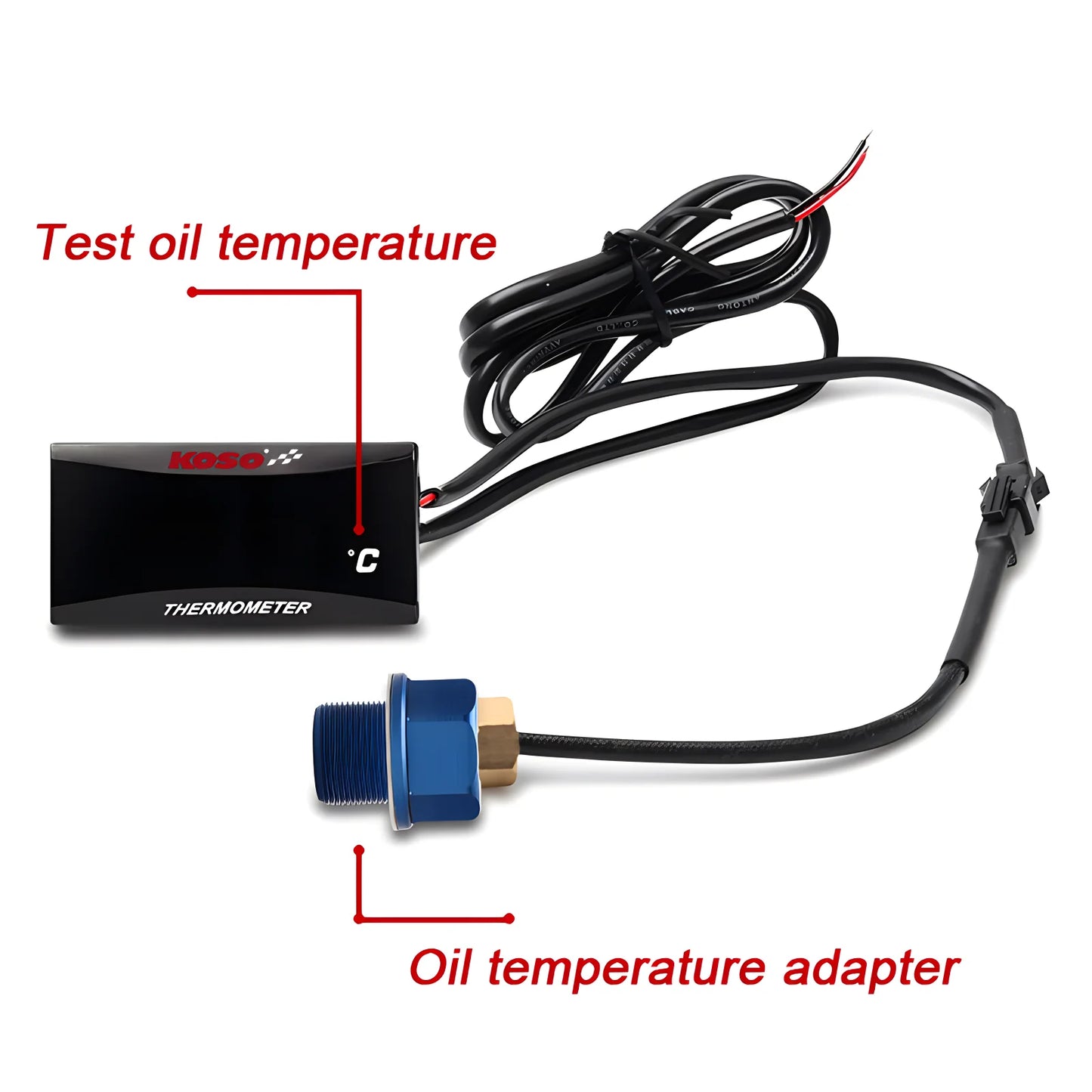 Motorcycle Oil Temperature Gauge Koso Oil Temp LCD Digital Universal Instrument For Yamaha Kawasaki Honda