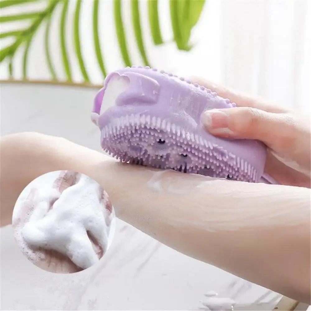 Silicone Body Scrubber Bath Exfoliating Scrub Sponge Shower Brush Exfoliator Skin Care Cleaner Dead  Remover Bathing Tools