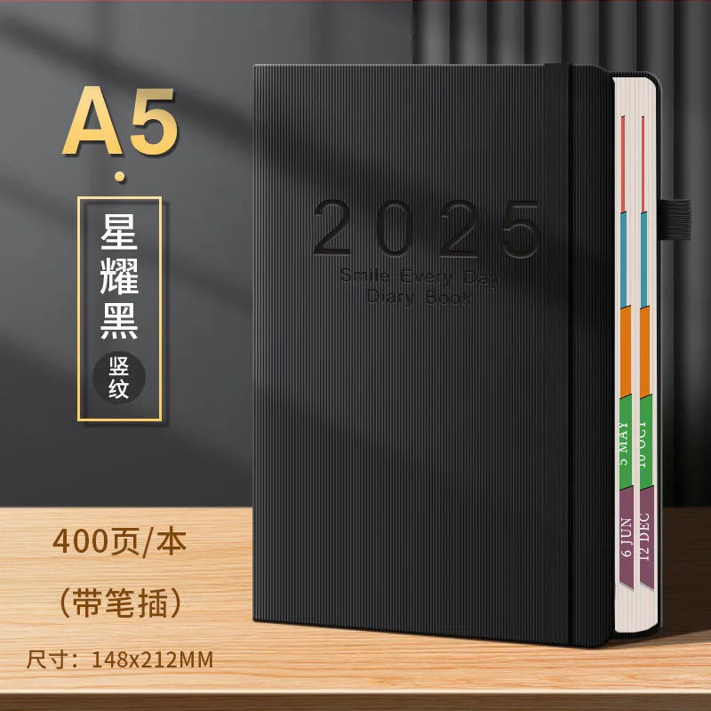 2025 Planner Schedule Agenda Efficiency Notebook Daily Weekly Monthly Diary Journal for Students School Office Stationery Supply